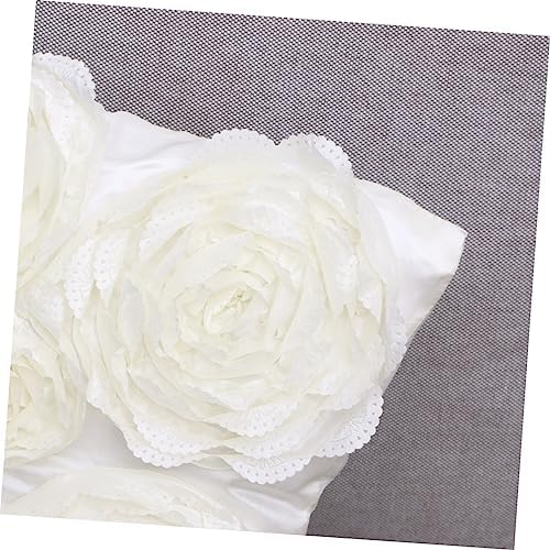 Soft Rose Embroidered Throw Pillow Cover Case