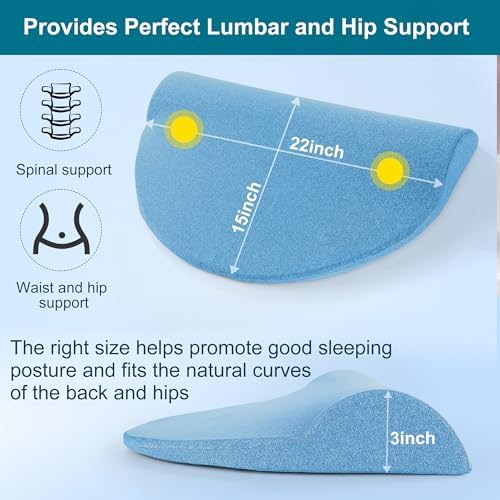 BALAPET Lumbar Support Pillow for Sleep and Back Pain Relief Blue