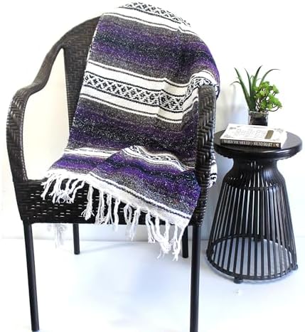 Del Mex Classic Woven Falsa Throw Blanket 70x50 Purple