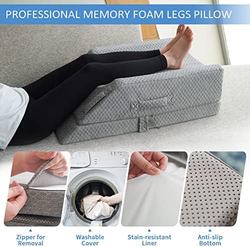 Adjustable Leg Elevation Pillow for Pain Relief and Post Surgery Recovery