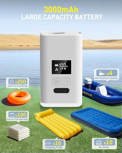 ZOPOM Portable Air Pump with LED Light and 5 Nozzles 1
