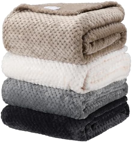 Newwiee Waffle Textured Throw Blanket 4 Pcs