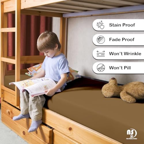 NON Sticky Cotton Premium Cot Sheet Set 4 Piece Taupe