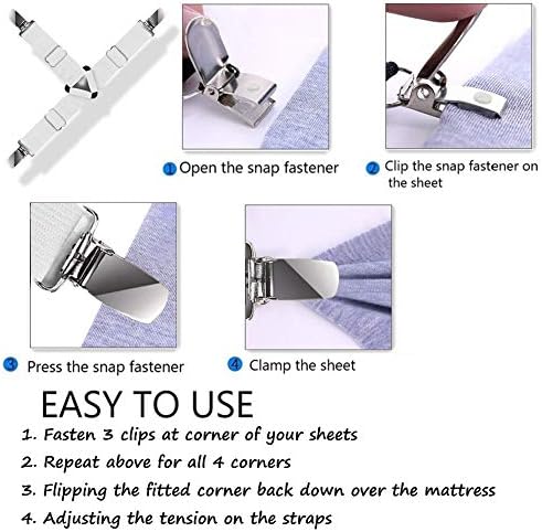 Ultrashang Bed Sheet Straps Fasteners 2-Set Adjustable
