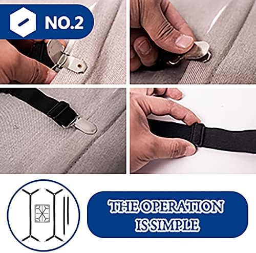 Bexicsea Sheet Straps 4pcs Black Adjustable Elastic Fasteners 1
