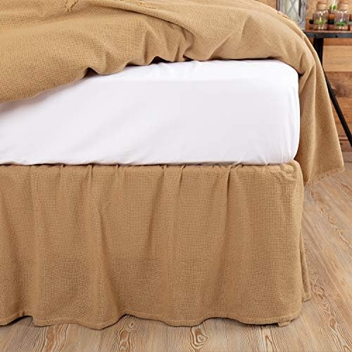 VHC Brands Burlap Twin Bed Skirt 39x76x16