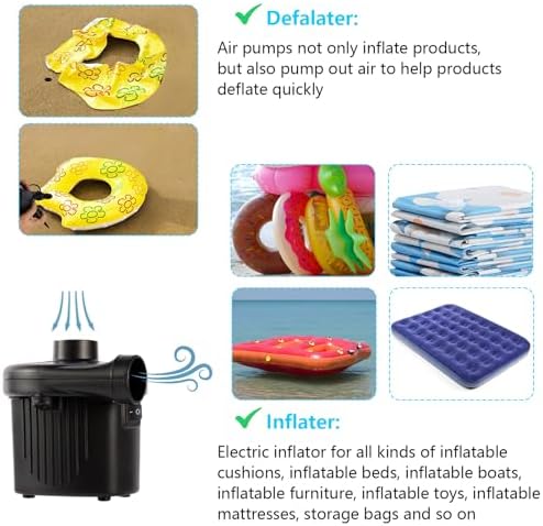 SOGLIM Electric Air Pump with 3 Nozzles for Inflatables
