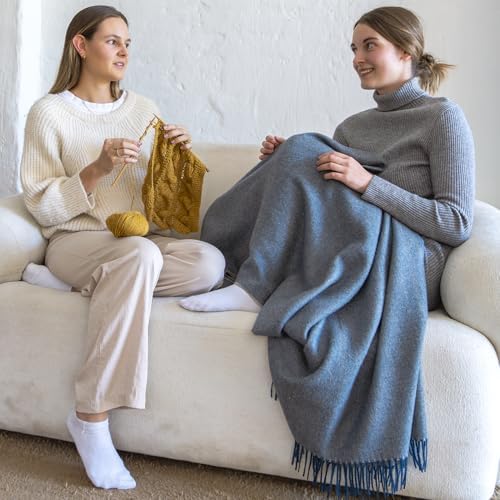 100 Baby Alpaca Throw Blanket White Natural Collection 51x71