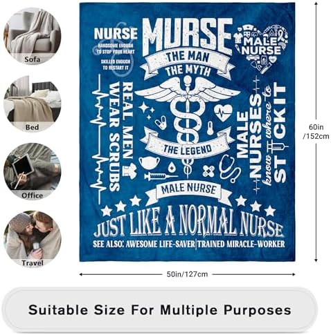 Male Nurse Gifts Blanket 60 x 50