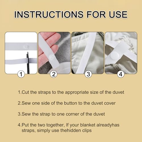 16 Piece Duvet Ties with Reusable Clips and Accessories