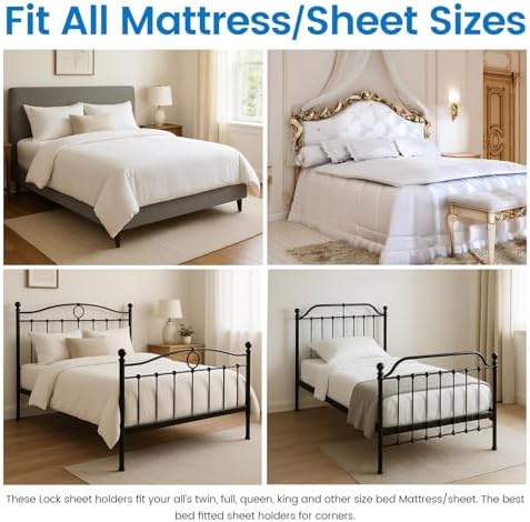 Omboos Bed Sheet Holders Set of 4 for All Sizes