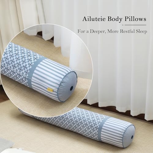47 Inch Round Body Pillow for Adults Detachable Cover