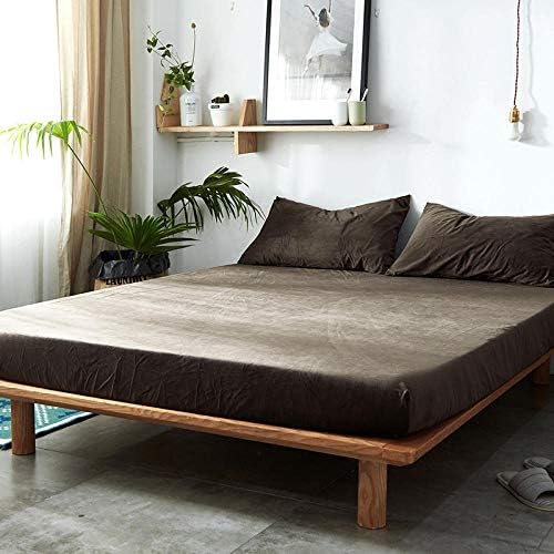 YUANCHENG Velvet Fitted Sheet 180x200cm Deep Pockets 1
