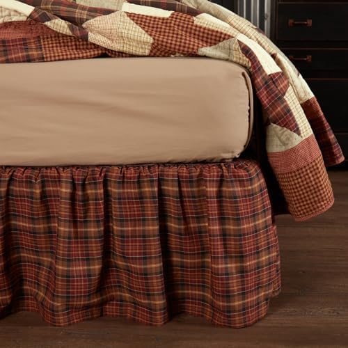 VHC Brands Abilene Star Twin Bed Skirt Burgundy