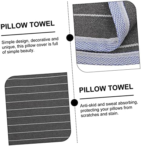 CONGARTENO 2pcs Breathable Skid Pillow Towels with Grey Stripe Design