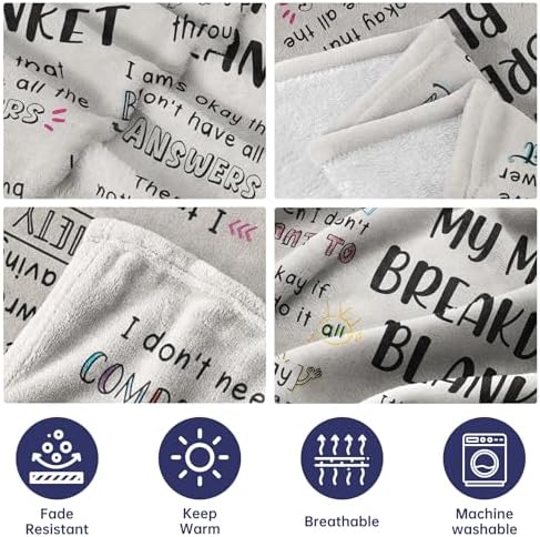 Craftique Mental Breakdown Blanket - Anxiety Relief Emotional Support Throw