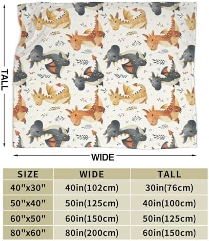 Fuzawet Dragon Throw Blanket - 40X50 Super Soft Cozy Fleece