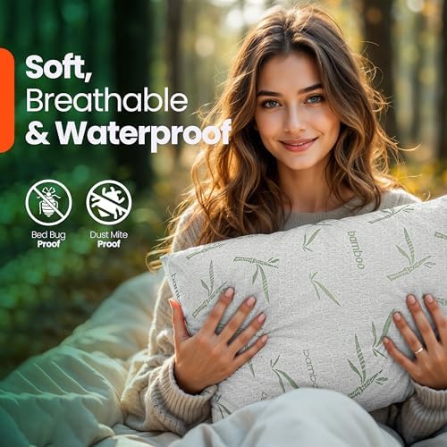 Utopia Bedding Waterproof Pillow Protectors 2 Pack 20x26 Inches