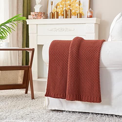 Longhui Chunky Cable Knit Throw Blanket - 51 x 63