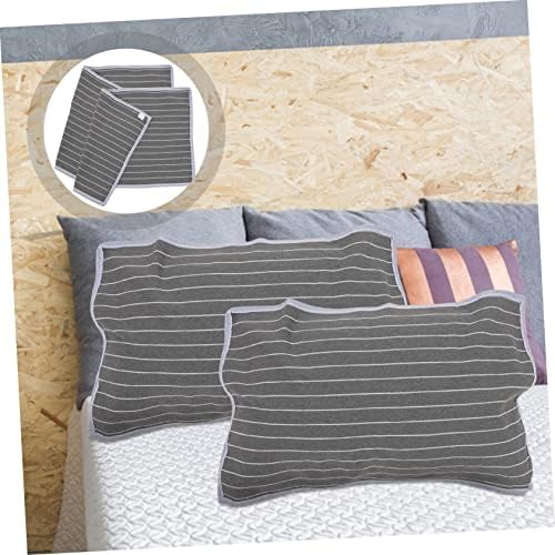 Cabilock Anti-Skid Pillow Covers Breathable Washable Gray Stripes