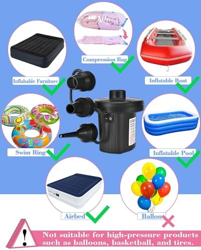 Nedyfix Inflatable Electric Air Pump with 3 Nozzles 1