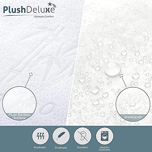 PlushDeluxe Premium Queen Pillow Covers - Waterproof Allergy Proof Set of 2