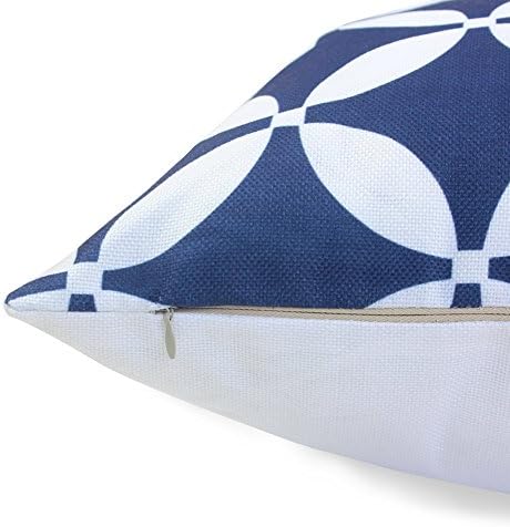 Modern Homes Cotton Throw Pillow Covers Set of 4 18x18 Navy Blue