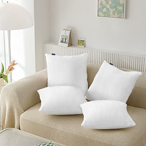 Moonsea 18x18 Waterproof Pillow Covers Set of 4 White Zippered