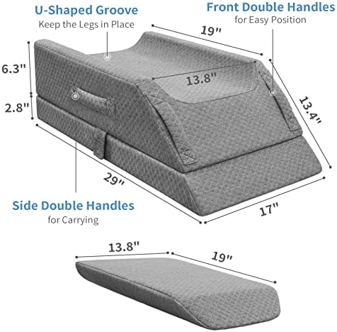 Adjustable Leg Elevation Pillow for Pain Relief and Post Surgery Recovery