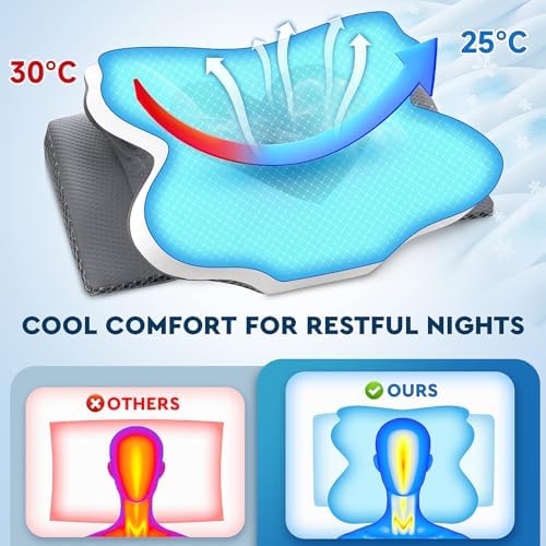 CushZone Cervical Neck Pillow Grey Queen Size
