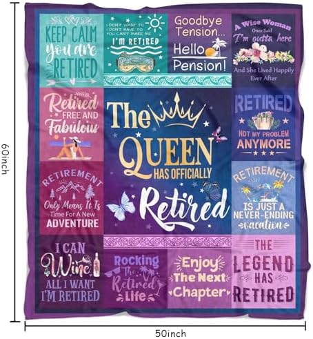 Metawu Retirement Gifts for Women Throw Fleece Blanket 60x50