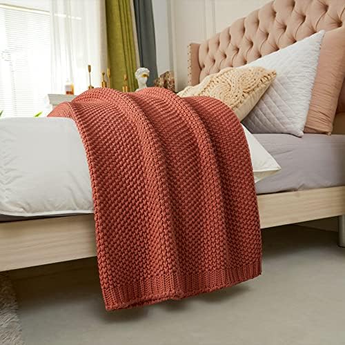 Longhui Chunky Cable Knit Throw Blanket - 51 x 63