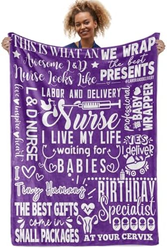 InnoBeta Nurse Gifts for Women Purple Throw Blanket 50 x 65 Inches