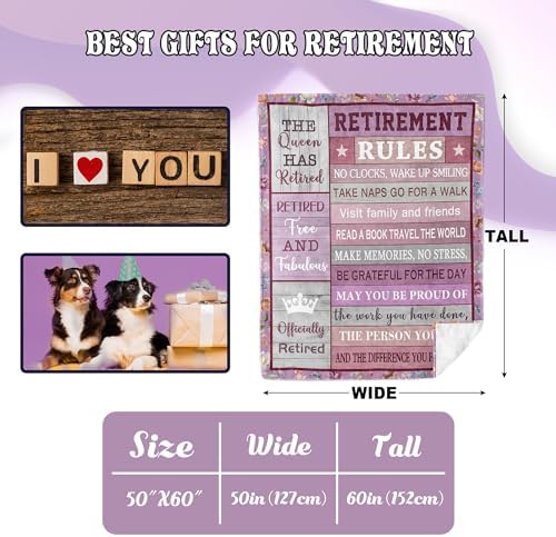 Kazdan Retirement Gift Blanket 50x60 for Women