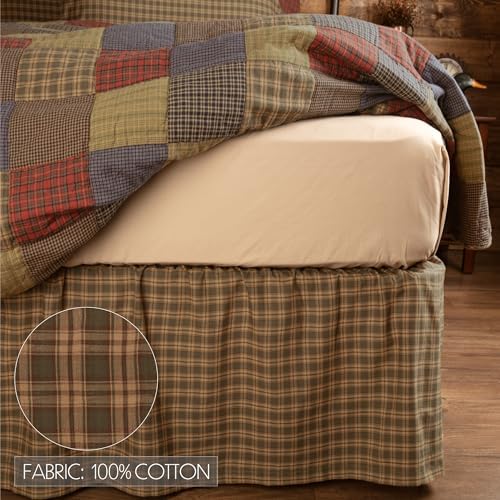VHC Brands Rustic Plaid Bed Skirt for Twin Beds