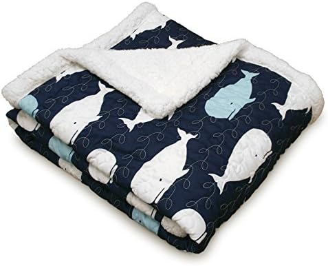 Lush Decor Whale Throw - 60 x 50 Navy Reversible