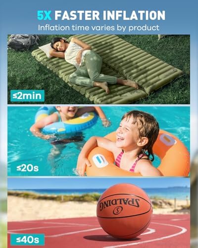 ZOPOM Mini Air Pump with 5000mAh Battery and Light