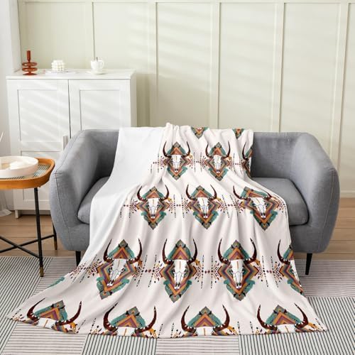 Feelyou Bull Skull Plush Throw Blanket 40x50 1