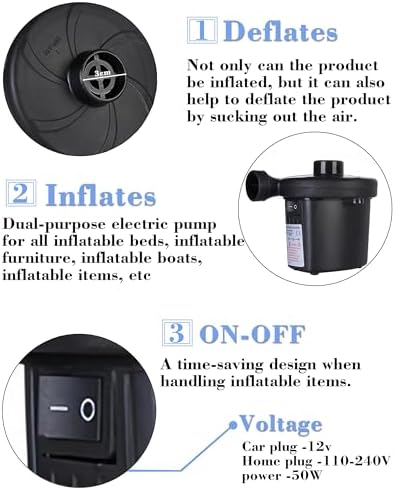 Nedyfix Inflatable Electric Air Pump with 3 Nozzles 1