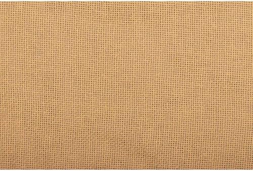 VHC Brands Burlap Fringed Bed Skirt Queen 60x80x16 Natural Tan 1
