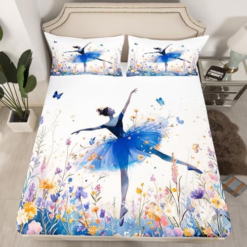 Castle Fairy Ballet Dancing Girls Sheet Set with Deep Pocket
