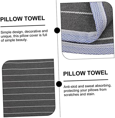 ERINGOGO 2Pcs Breathable Pillow Towels with Zip Gray Striped Design