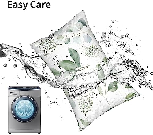 IVSYCOF Green Plant Leaf Pillow Case 20x30 Inch Durable Decorative