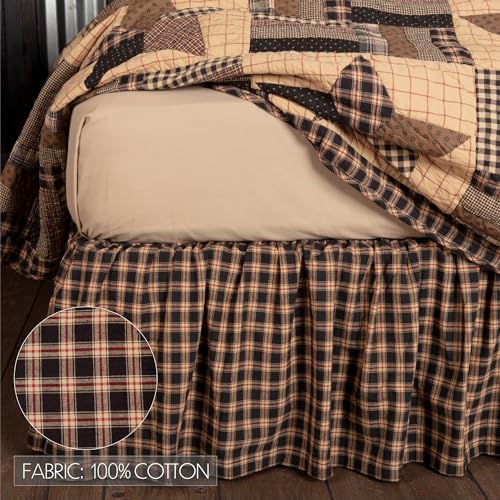 VHC Brands Bingham Star Check Queen Bed Skirt