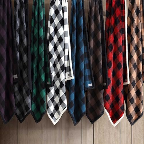 Eddie Bauer Cabin Plaid Red Throw Blanket