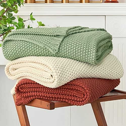 Longhui Chunky Cable Knit Throw Blanket - 51 x 63