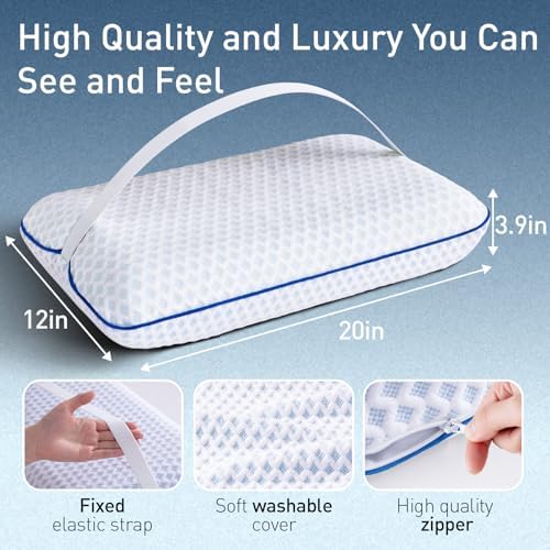 Fulocean Cooling Memory Foam Travel Pillow for Camping Airplanes and Kids