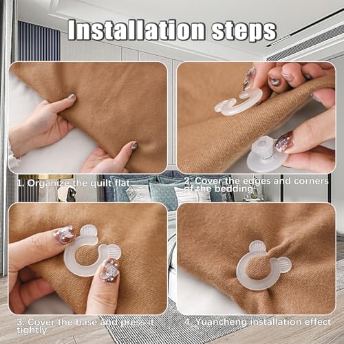 Flylin 20Pcs Duvet Clips Set Bedding Fasteners for Secure Sheets