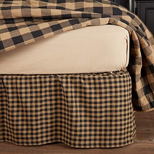VHC Brands Check Bed Skirt Twin 39x76x16 Country Rustic