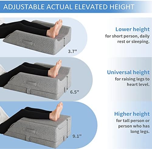 Adjustable Leg Elevation Pillow for Pain Relief and Post Surgery Recovery